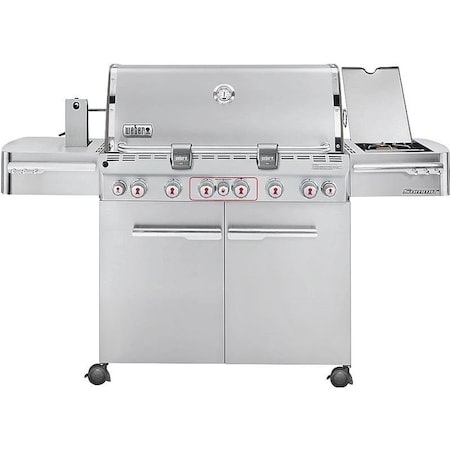 Weber Summit Gas Grill, 60000 Btuhr BTU, Liquid Propane, 6 Burner, 624 sqin Primary Cooking Surface 7370001